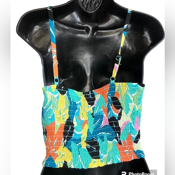 Lily Rose Tropical Crop Top Size M - Picture 2 of 8